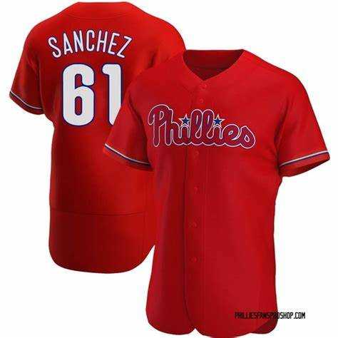 Mens Philadelphia Phillies #61 Cristopher Sanchez Red Flex Base Stitched Baseball Jersey Dzhi->philadelphia phillies->MLB Jersey